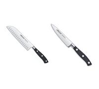Arcos Serie Riviera Cuchillo Santoku Cuchillo Asiático + Riviera Cuchillo mondador, 100 mm, color Negro