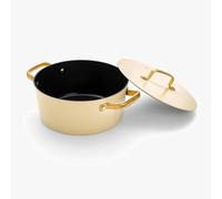 Arcos Serie Samoa Iconic | Cacerola Antiadherente Cerámico 24 cm y 4,3 L | Aluminio Forjado | Apta cualquier cocina | Mango Acero Inoxidable | Color Beige | LIBRE DE (PFOA/PTFE/PFOS)