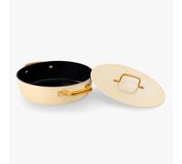 Arcos Serie Samoa Iconic | Cacerola Baja Antiadherente Cerámico 28 cm y 4,3 L | Aluminio Forjado | Apta cualquier cocina | Mango Acero Inoxidable | Color Beige | LIBRE DE (PFOA/PTFE/PFOS)