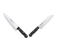 Arcos Serie Universal, Cuchillo Cocinero, Mango De Polioximetileno, Pom Color Negro + Cuchillo Universal Santoku 170Mm, Acero Inoxidable, Plateado, 33X7X2 Cm