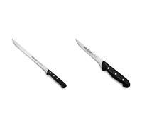 Arcos Serie Universal, Cuchillo Jamonero, Hoja de Acero Inoxidable Nitrum 240 mm + Maitre, Cuchillo Deshuesador, Acero Inoxidable Nitrum 160 mm
