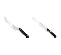 Arcos Serie Universal - Cuchillo para Queso, Hoja de Acero Inoxidable NITRUM 145 mm, + Serie Universal, Cuchillo Panero, Hoja de Acero Inoxidable Nitrum 200 mm con alveolos