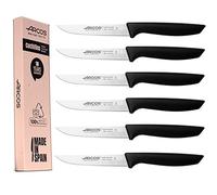 Arcos Series Niza - Juego de Cuchillos Cocina, 6 Piezas, Cuchillos Verduras 110 mm, + Cuchillo Mesa, Envase 100% Ecológico, Acero Inoxidable NITRUM