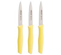 Arcos – Set de 3 cuchillos mondadores, acero inoxidable Nitrum, hoja 100 mm, amarillo