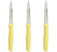 Arcos – Set de 3 cuchillos mondadores, acero inoxidable Nitrum, hoja 100 mm, amarillo