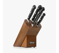Arcos Set Cuchillos 5 piezas Acero Inoxidable Nitrum. Cuchillo Cocina Profesional Afilado para Cortar Carne. Mango Ergonómico Polioximetileno POM. Serie Opera. Diseño Clásico. Color Negro.