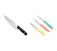Arcos Set Cuchillos Chef Esenciales Serie Maitre y Nova - Juego de 4 Piezas: Cuchillo de Chef Cocinero 215mm y Pack de 3 Cuchillos Mondadores de Cocina 100mm - Acero Inoxidable NITRUM, Multicolor