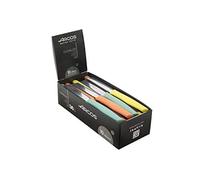 Arcos Set Cuchillos Mondadores de Cocina. Juego de 36 Piezas Acero Inoxidable, para Pelar Frutas y Verduras. Mango Ergonómico Polipropileno. Serie Nova. Naranja. Amarillo y Coral