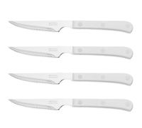 ARCOS Steak Basic - Cuchillo Chuletero (115 / 225 mm) - Acero Inoxidable Nitrum® - Mango Blanco de POM - 374824 - PACK 4