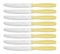 ARCOS Table Basic - Cuchillo de Mesa (125 / 230 mm) - Acero Inoxidable Nitrum® - Mango Amarillo de Polipropileno - PACK 8