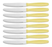 ARCOS Table Basic - Cuchillo de Postre (105 / 205 mm) - Acero Inoxidable Nitrum® - Mango Amarillo de Polipropileno - PACK 8
