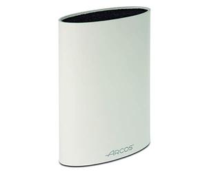 ARCOS Taco Ovalado Protector de Cuchillos hasta 20 cm | Bloque de diseño moderno en caucho termoplástico, 220x160x65 mm. Color blanco.