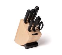 ARCOS Universal Juego de Cuchillos de Cocina Profesional + Tijeras con Bloque de Madera. Set de 5 Cuchillos + Tijeras de Acero Inoxidable. Bloque de Cuchillos para Cocinar. Black