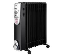 ARDES OILO11 TIME AR4R11BTE Radiador de aceite 2500 W con 11 elementos, 3 niveles de potencia, termostato, temporizador 24 h y ruedas para calefacción eléctrica de bajo consumo