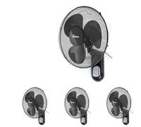Ardes Ventilador de Pared con 3 Aspas Rotatorias de 40cm Telemando a Distancia Oscilación Automática Temporizador Regulable y 3 Velocidades de Diseño Elegante Ventilador de Pared Negro AR5W40R