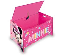 ARDITEX - Banco juguetero de madera de Minnie Mouse Licencia Oficial Disney - 62.5x40x37cm - Color rosa y blanco - Ideal para almacenar juguetes, ropa o cosas en un dormitorio infantil