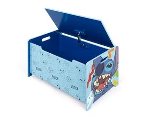 ARDITEX - Banco juguetero de madera de Stitch (de Disney) - 62.5x40x37cm - Color azul - Ideal para almacenar juguetes, ropa o cosas en un dormitorio infantil