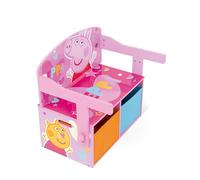 ARDITEX - Banco pupitre Infantil de Madera Convertible en Escritorio con almacenaje Inferior de Peppa Pig - 60x47x56cm - Color Rosa y Azul - Ideal para Dormitorio Infantil