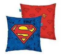 ARDITEX Cojín Cuadrado de Superman para Sofá, Cama, Silla 40 x 40 cm Azul y Rojo