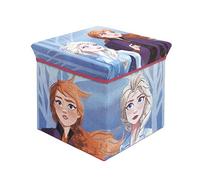 ARDITEX - Cubo Plegable Infantil Frozen con Tapa Acolchada y función de Asiento - Licencia Oficial Disney Frozen - 30x30x30 cm - Almacenaje Textil Decorativo con Elsa y Anna