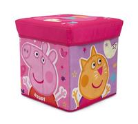 ARDITEX - Cubo Plegable Infantil Peppa Pig con Tapa Acolchada y función de Asiento - Licencia Oficial Peppa Pig - 30x30x30 cm - Almacenaje Textil Resistente en Color Rosa