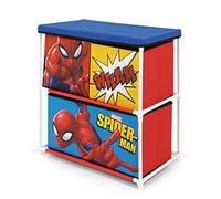 Arditex Estantería infantil Spiderman Marvel – 3 cubetas textiles, estructura metal Rojo