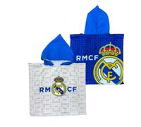 ARDITEX Poncho Toalla con Capucha de Microfibra para Niños, Real Madrid CF, 50x50 cm, 100% Poliéster 240gsm, Secado Rápido, Playa y Piscina