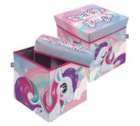 ARDITEX PUF ASIENTO CAJA ALMACENAJE RIGIDA PLEGABLE UNICORNIO HOME 30x30x30 Cms.