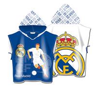ARDITEX RM13740 Poncho de Microfibra con Capucha de 55X55cm de Clubs-Real Madrid CF