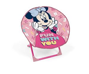 ARDITEX Silla Redonda Plegable Minnie Mouse, Silla Infantil de Luna, Ø 50 cm