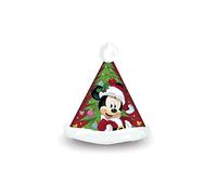 ARDITEX WD13430 Gorro de Navidad Papa Noël de 43x32cm de Disney-Mickey