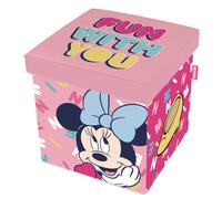 ARDITEX WD14424 Asiento Guardatodo textil plegable de 30x30x30cm de DISNEY-Minnie