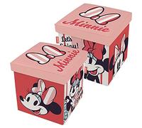 ARDITEX WD14437 Asiento Guardatodo Textil Plegable de 30x30x30cm de Disney-Minnie
