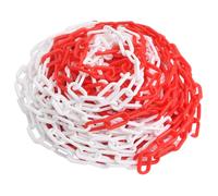 Arean Cadena Roja y Blanca de Plástico | Rollo de 25 Metros | Espesor de 8 mm