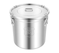 Areao Contenedor de cereales de acero inoxidable, cubo hermético de acero inoxidable con tapa, recipiente para cereales de cocina, recipiente hermético de almacenamiento de alimentos, bidón hermético