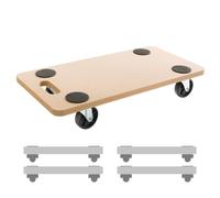 AREBOS 4x Carro con ruedas Plataforma de muebles Plataforma de transporte Carreta Dolly 200kg