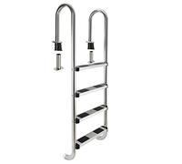 Arebos - Acero Inoxidable Escalera para Piscina de | 4 peldaños | con antirutschpads en los peldaños