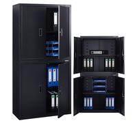 AREBOS Archivador Armario de Oficina | Armario de Almacenamiento | 180 X 90 X 40 cm Black