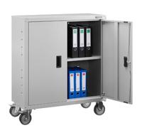 Arebos Archivador Armario de Oficina | Armario de Almacenamiento | 4 Estantes de Altura Ajustable | 90 x 90 x 40 cm | Acero