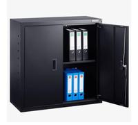 Arebos Armario de Oficina y Almacenamiento | 4 Estantes de Altura Ajustable | 90x90x40 cm | Negro