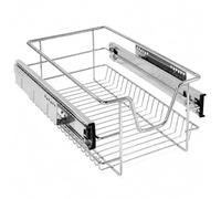 Arebos Cajón telescópico: para armarios de 30, 40, 50 o 60 cm de ancho/cromado/set a elegir: cajón de cocina, cesta extraíble, armario extraíble, separadores para cajones de armarios de cocina/30 cm