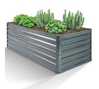 Arebos Cama de Jardín Elevada de Metal 180x90x79 cm | Cama de jardín de Acero galvanizado | Cama de siembra Resistente a la Intemperie y al óxido | Cama de Vegetales Rectangular para jardín y Patio