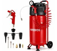 Arebos Compresor de aire comprimido |compresor de aire/compresor aire silencioso | Incluye 13 accesorios | Bajo mantenimiento | Apagado automático | Capacidad: 50 l, 30 l o 6 l (50 litros)