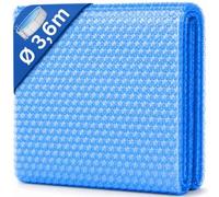 Arebos Cubierta Solar para Piscina | Cobertor Solar | Manta Solar | Cubierta Redonda | 360 cm | 400 micras | Acortable | Azul