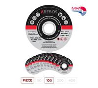 AREBOS Discos de corte | 115 mm de Ø | Tamaño del agujero 22,2 mm Espesor 1,2 mm