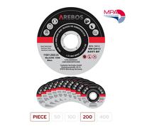 AREBOS Discos de corte | 115 mm de Ø | Tamaño del agujero 22,2 mm Espesor 1,2 mm
