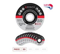 AREBOS Discos de corte | 115 mm de Ø | Tamaño del agujero 22,2 mm Espesor 1,2 mm