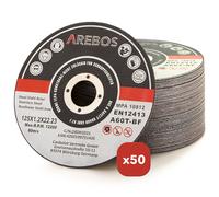 AREBOS Discos de corte | 125 mm de Ø | Tamaño del agujero 22,2 mm Espesor 1,2 mm