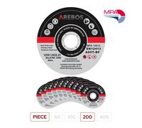 AREBOS Discos de corte | 125 mm de Ø | Tamaño del agujero 22,2 mm Espesor 1,2 mm