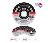 AREBOS Discos de corte | 125 mm de Ø | Tamaño del agujero 22,2 mm Espesor 1,2 mm